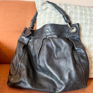 Coach black leather hobo